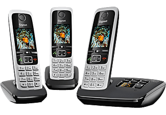 GIGASET C430A Trio - Schnurloses Telefon (Schwarz/Silber)