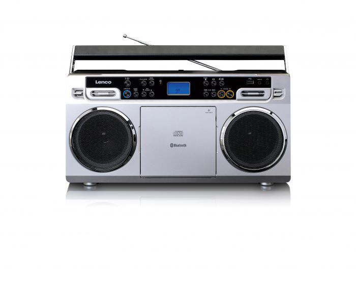 LENCO SCD 580 SI Tragbares CD-Radio, Schwarz/Silber/Grau