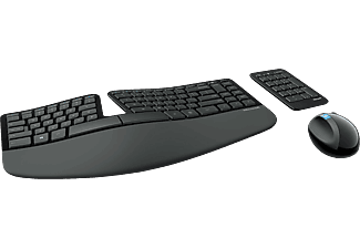MICROSOFT Sculpt Ergonomic Desktop - Tastiera, mouse e tastierino numerico (Nero)