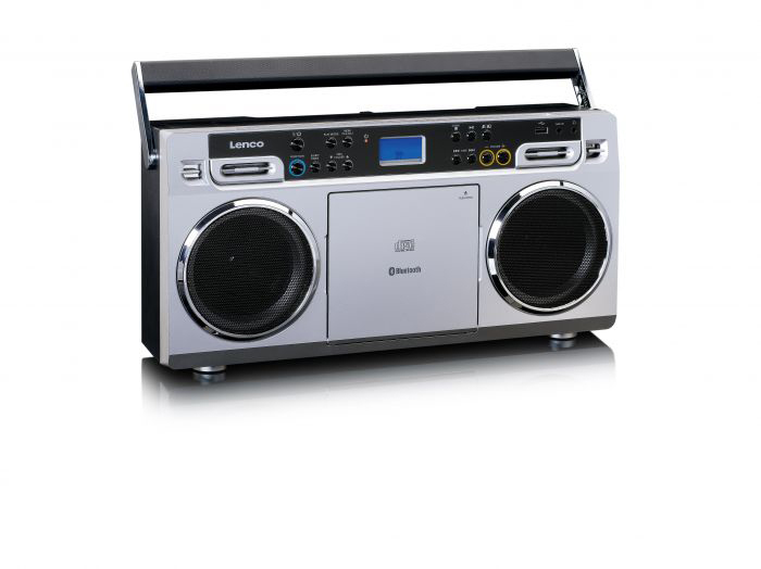 LENCO SCD 580 SI Tragbares CD-Radio, Schwarz/Silber/Grau