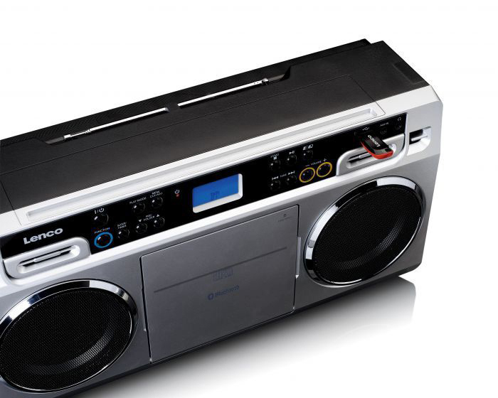 LENCO SCD 580 SI Tragbares CD-Radio, Schwarz/Silber/Grau