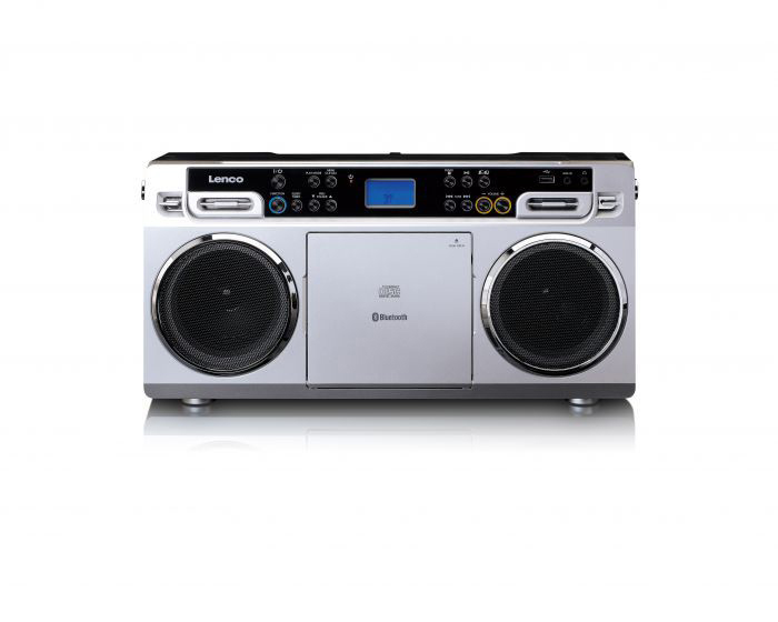 LENCO SCD 580 SI Tragbares CD-Radio, Schwarz/Silber/Grau