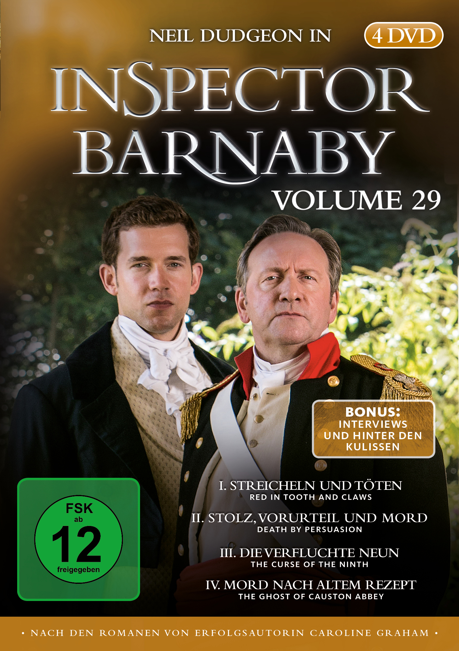 DVD-Cover von Inspector Barnaby. Zwei Männer in historischer Kleidung. Text enthält Band- und Episodentitel.