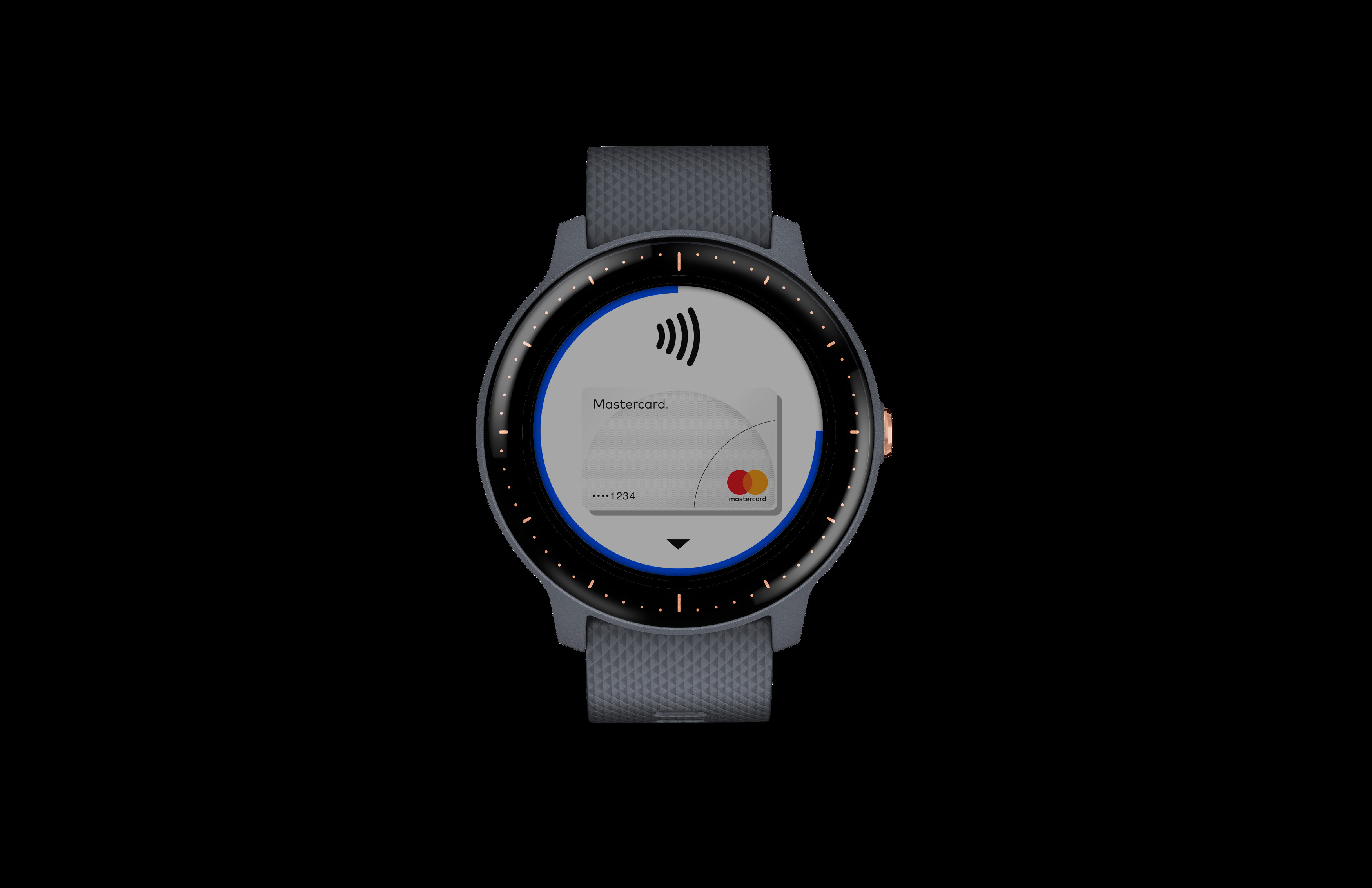 GARMIN vivoactive 3 Music Smartwatch Silikon, 127-204 mm (Handgelenkumfang), Granitblau/Silikon/ Roségold