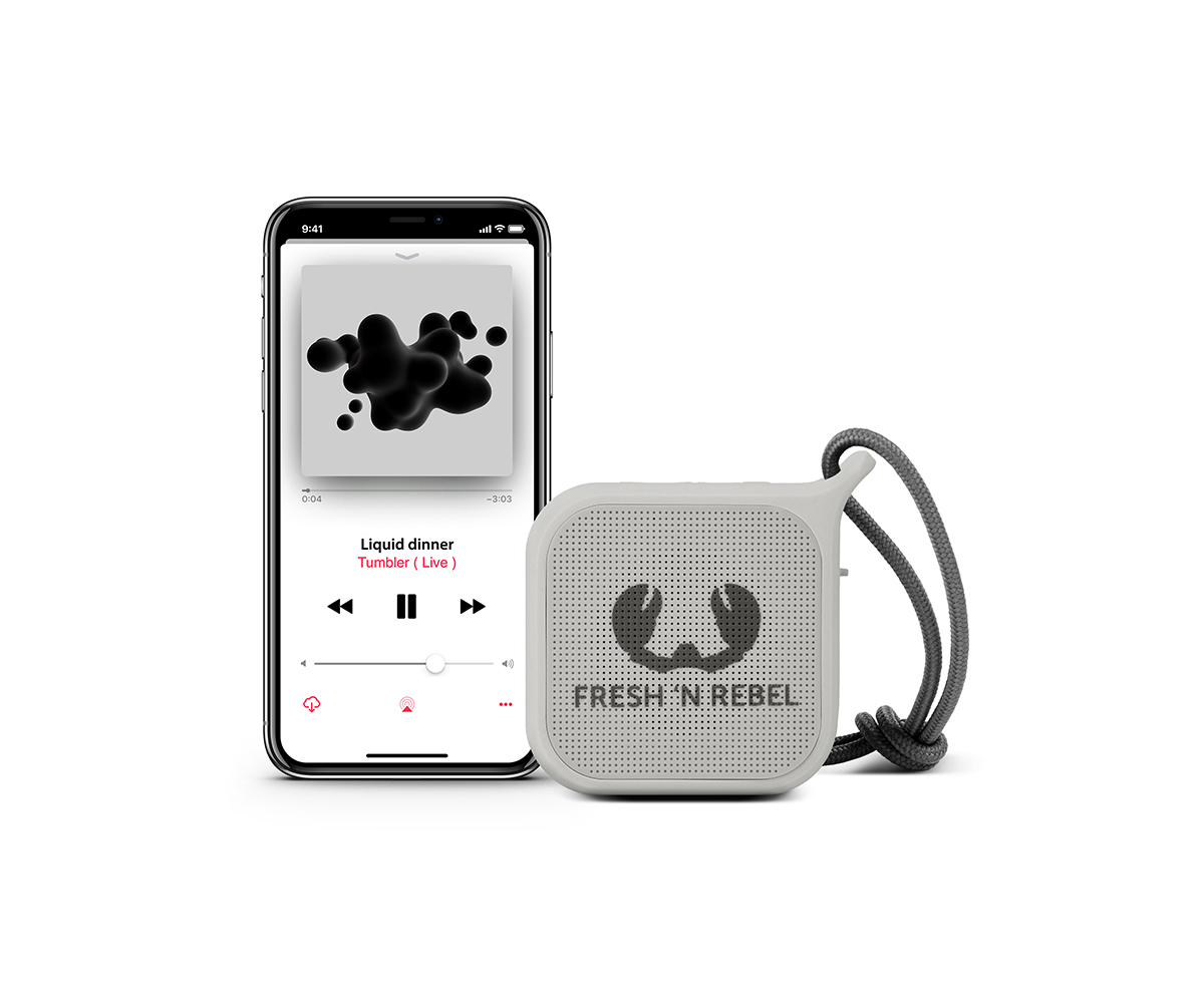 FRESH ‘N REBEL Rockbox Pebble Bluetooth Lautsprecher, Hellgrau