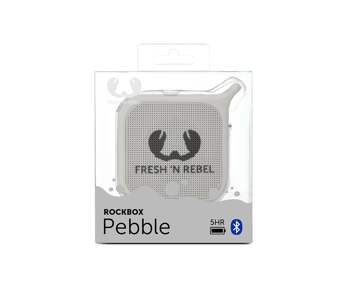 FRESH ‘N REBEL Rockbox Pebble Bluetooth Lautsprecher, Hellgrau