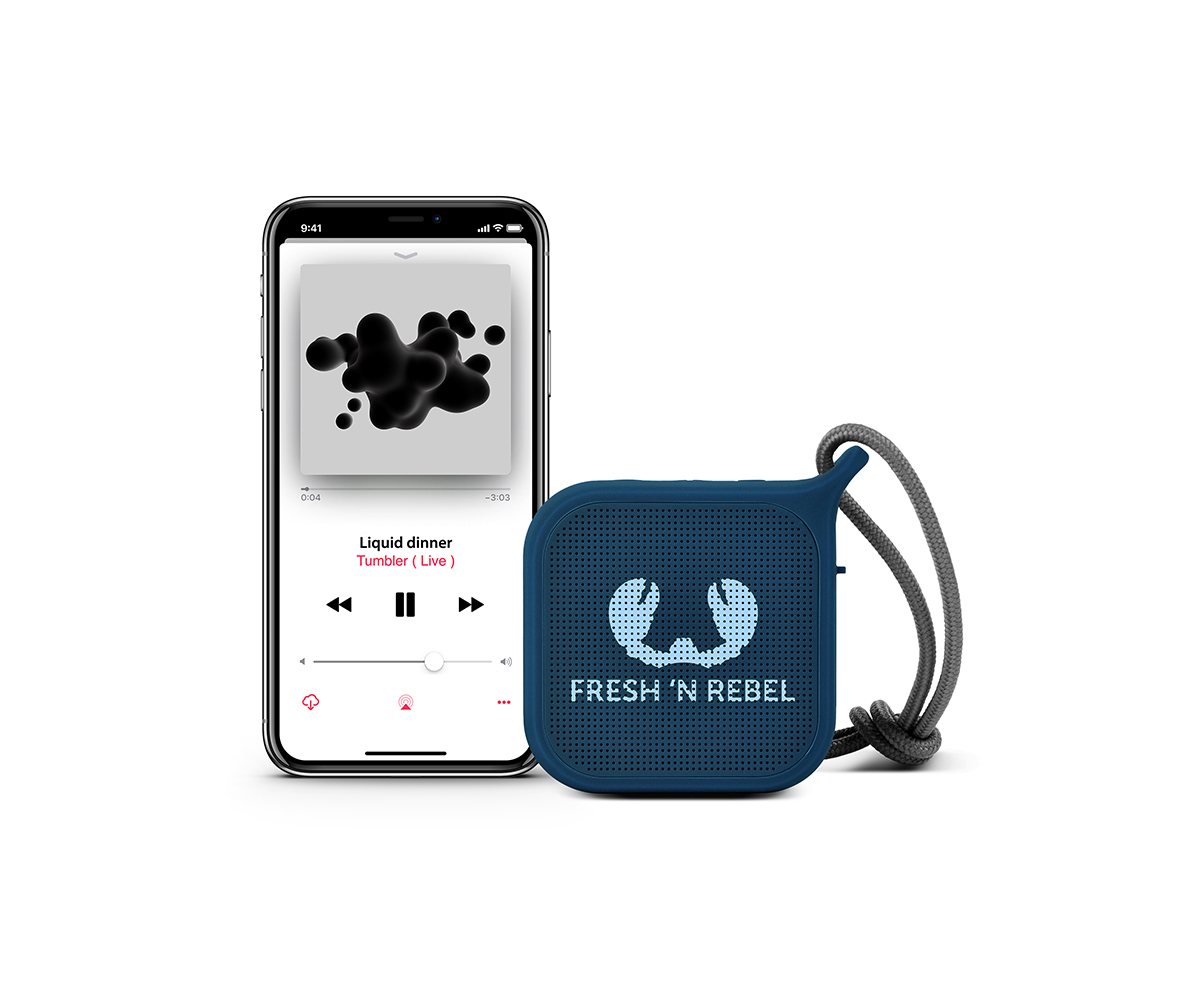 FRESH ‘N REBEL Rockbox Pebble Bluetooth Lautsprecher, Dunkelblau