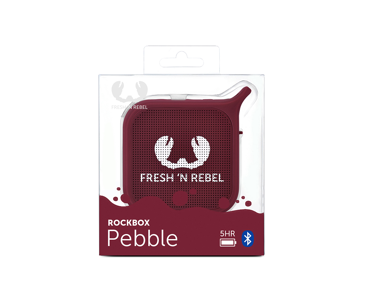 FRESH ‘N REBEL Rockbox Pebble Bluetooth Lautsprecher, Weinrot
