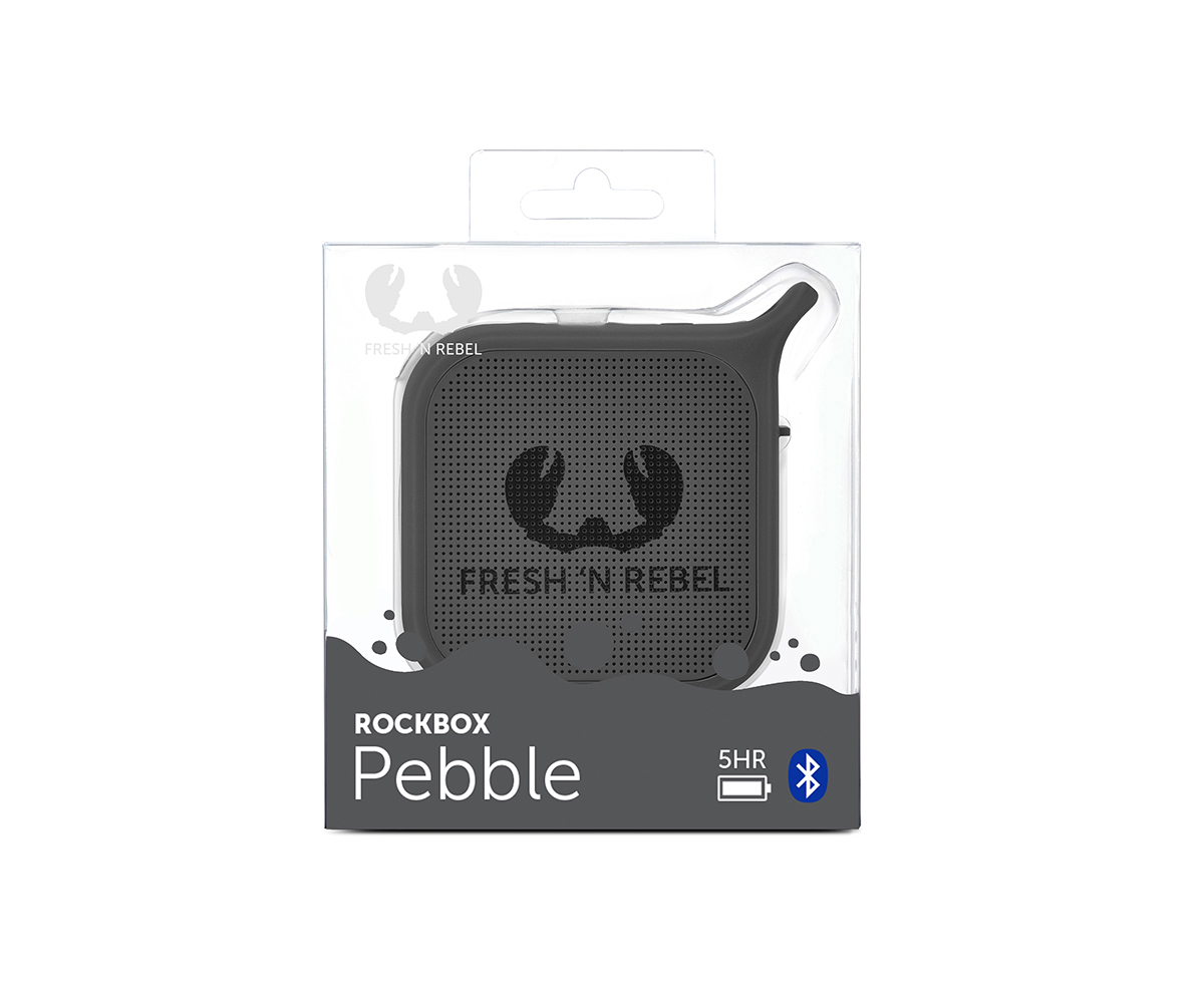 FRESH ‘N REBEL Rockbox Pebble Bluetooth Lautsprecher, Dunkelgrau