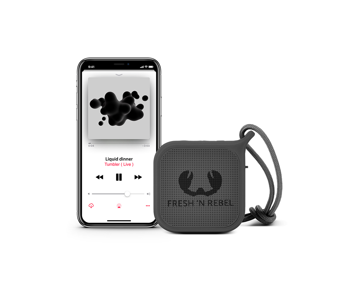 FRESH ‘N REBEL Rockbox Pebble Bluetooth Lautsprecher, Dunkelgrau