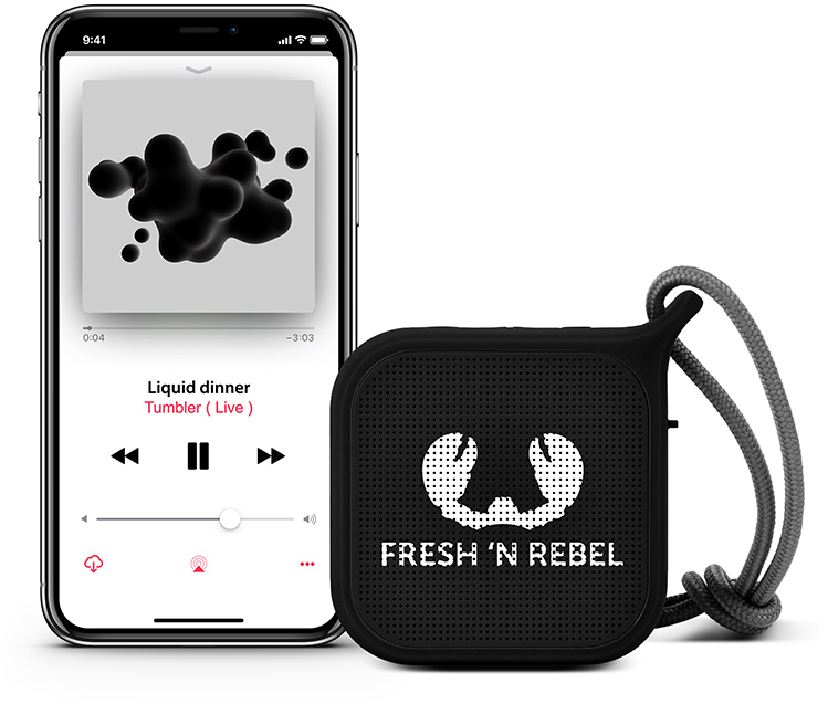 FRESH ‘N REBEL Rockbox Pebble Bluetooth Lautsprecher, Schwarz