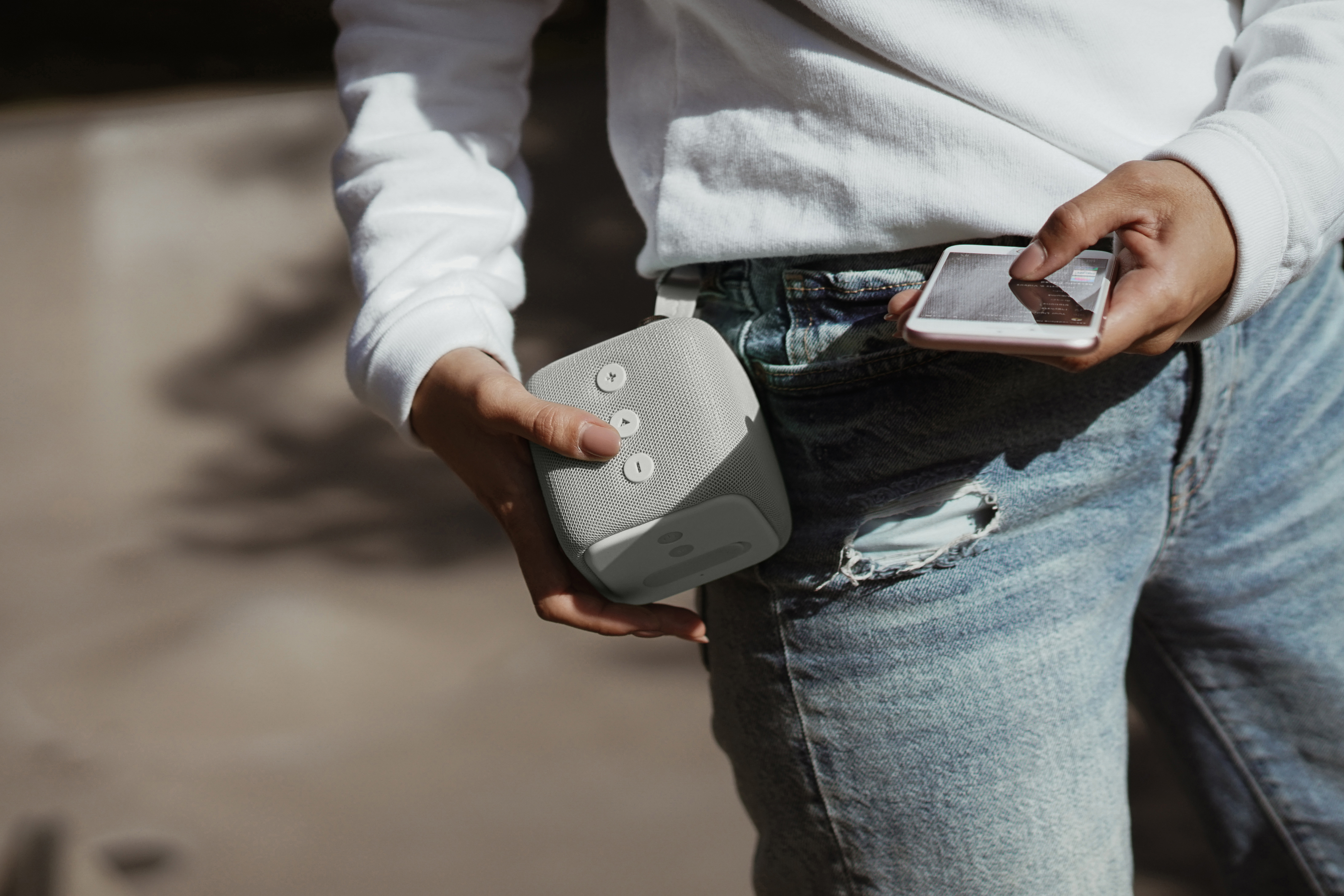 FRESH ‘N REBEL Rockbox Bold S Cloud Bluetooth Lautsprecher, Hellgrau, Wasserfest