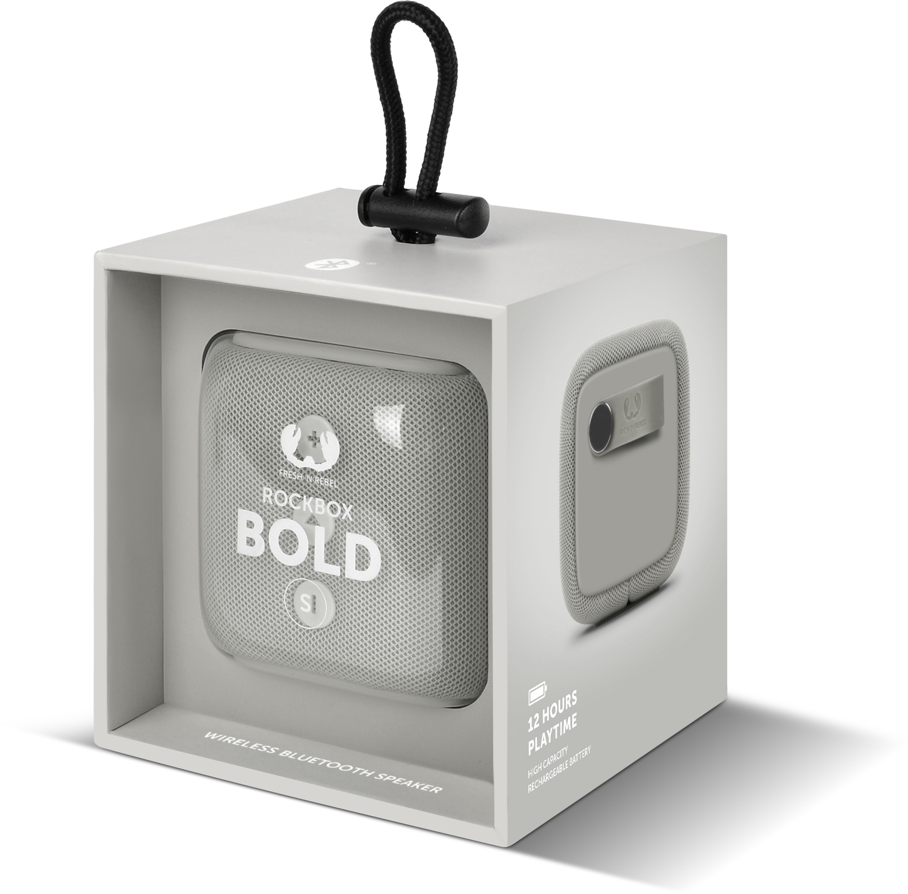 FRESH ‘N REBEL Rockbox Bold S Cloud Bluetooth Lautsprecher, Hellgrau, Wasserfest