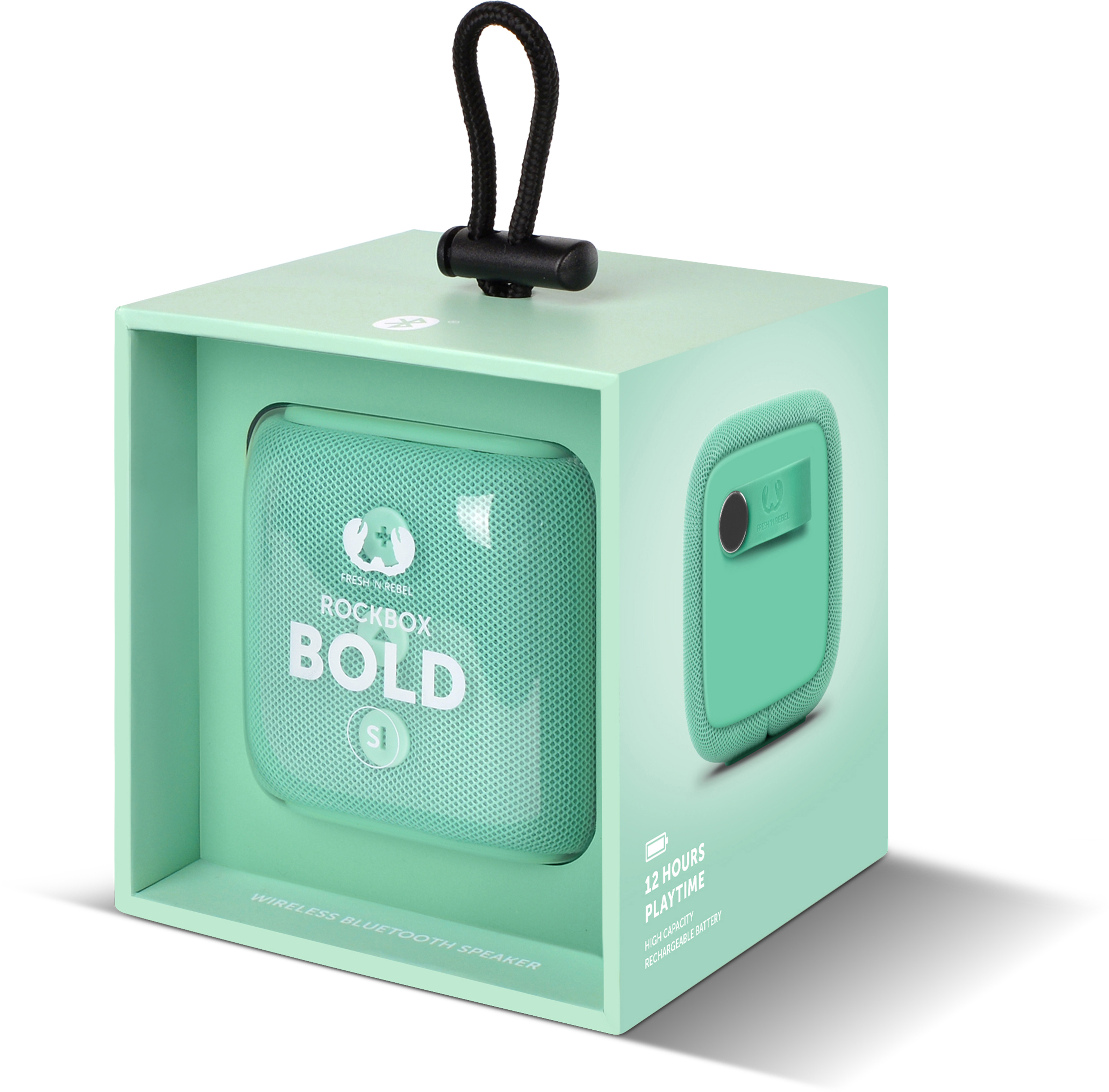 FRESH ‘N REBEL Rockbox Bold S Bluetooth Lautsprecher, Türkis, Wasserfest