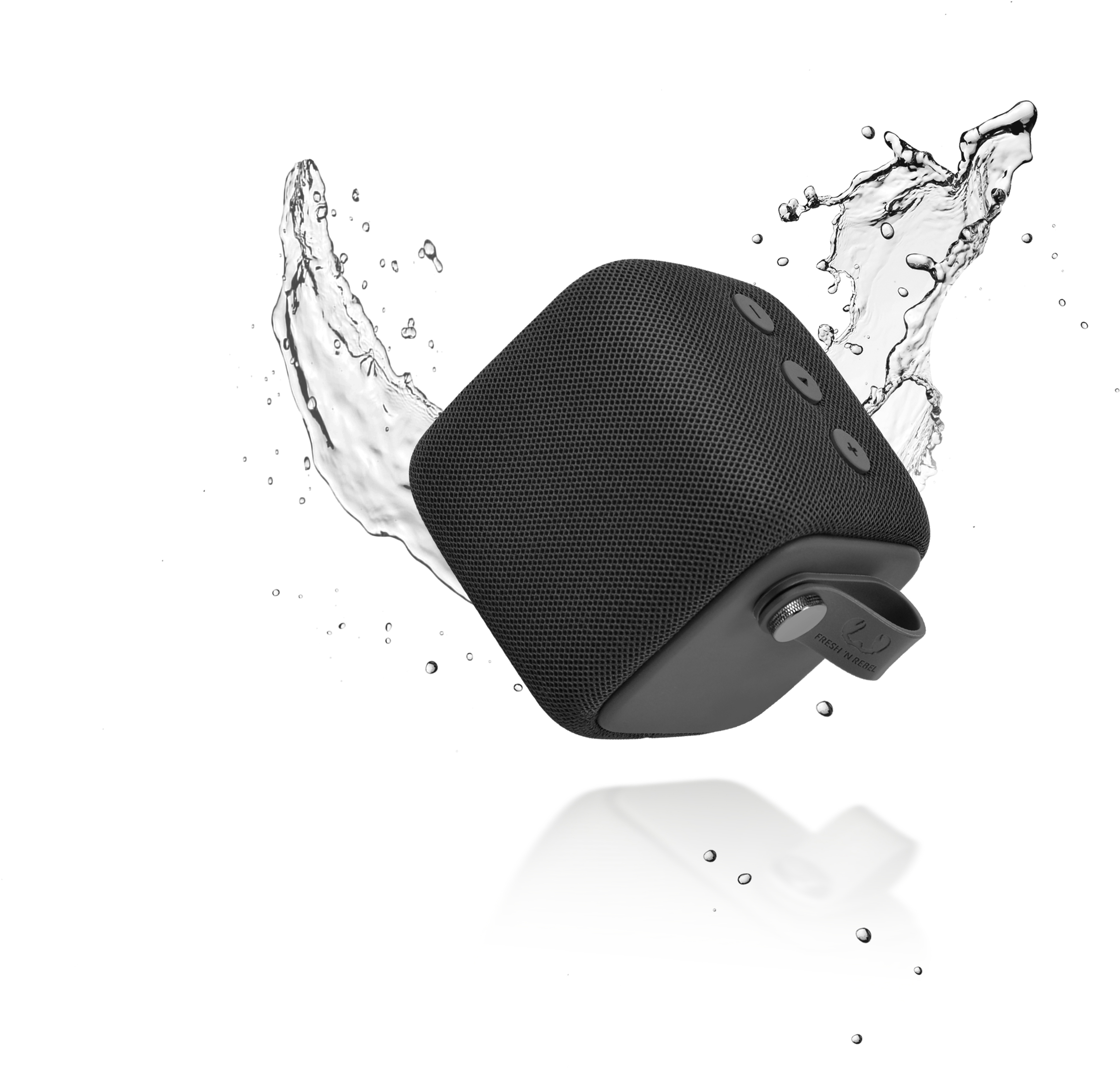 FRESH ‘N REBEL Rockbox Bold S Concrete Bluetooth Lautsprecher, Schwarz, Wasserfest