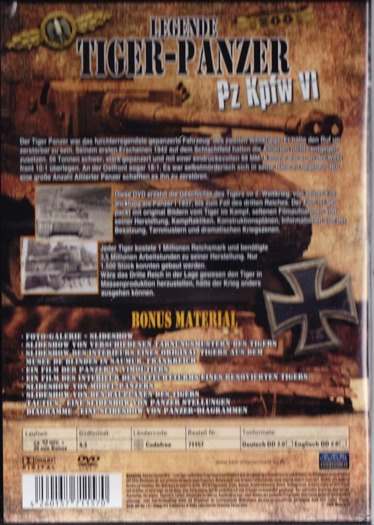 DVD-Cover des Tiger Panzer-Films. Text und Bilder eines Panzers sind sichtbar.