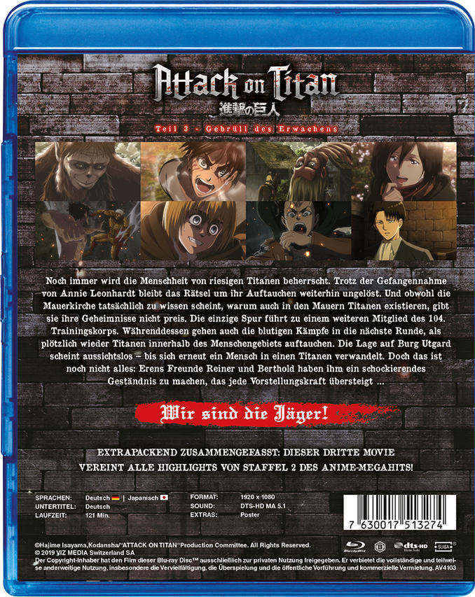 Attack on Titan - Anime Movie Teil 3: Gebrüll des Erwachens Blu-ray