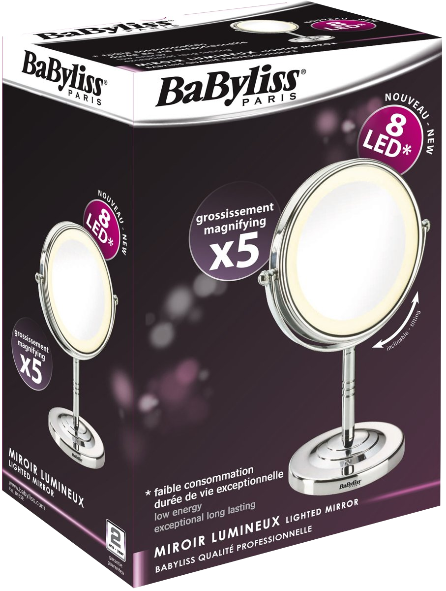 BABYLISS 8435E 5x Nagyítású LED lámpás sminktükör