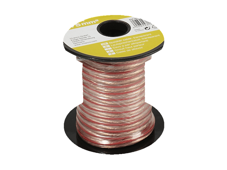 Vivanco 46820 Lautsprecherkabel auf Minispule, 2x 0,75 mm², 10m