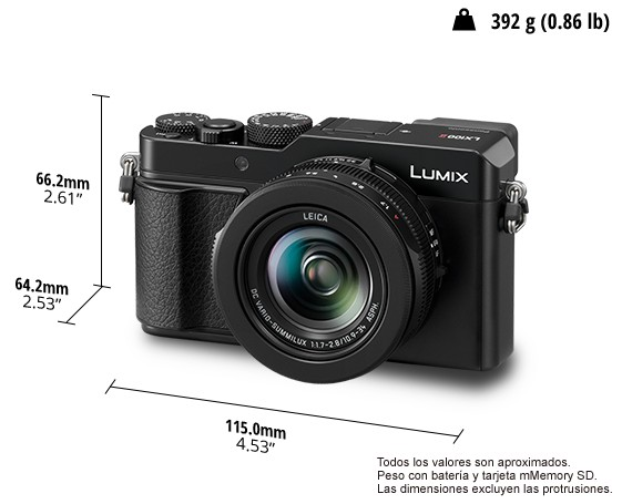 Cámara - Panasonic Lumix DC-LX100 II, 17 Mpx, F1,7-2,8 24-75 mm, Vídeo de 4K