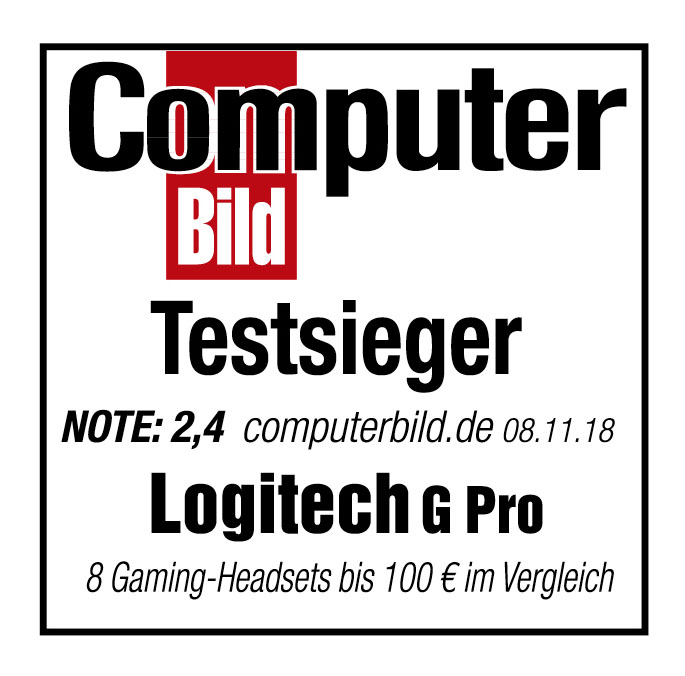 Computer Bild-Label: 'Testsieger', Logitech G Pro, 08.11.18, Note 2,4.