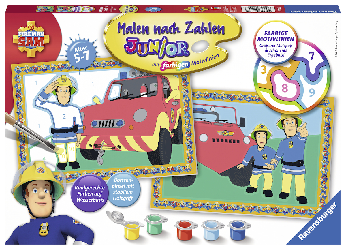 RAVENSBURGER Feuerwehrmann Sam Malen nach Zahlen