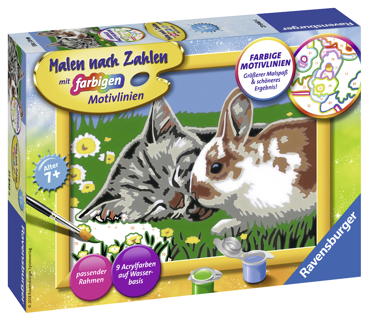 RAVENSBURGER Kätzchen und Häschen Malen nach Zahlen