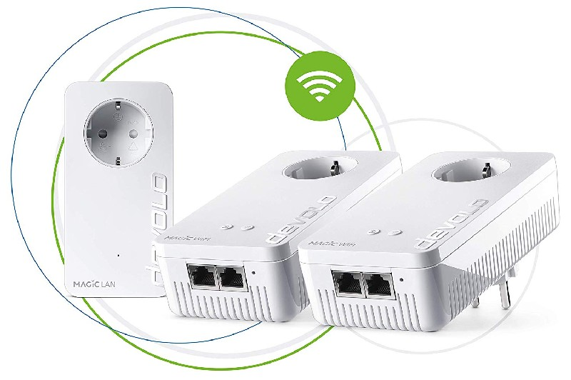 Repetidor Wi-Fi - Devolo Magic 2 WiFi, 3 adaptadores, 2400 Mdps, Cobertura 500 m