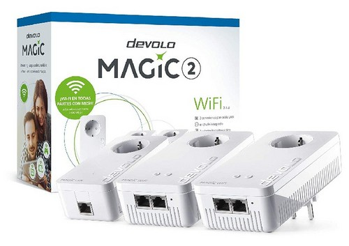 Repetidor Wi-Fi - Devolo Magic 2 WiFi, 3 adaptadores, 2400 Mdps, Cobertura 500 m