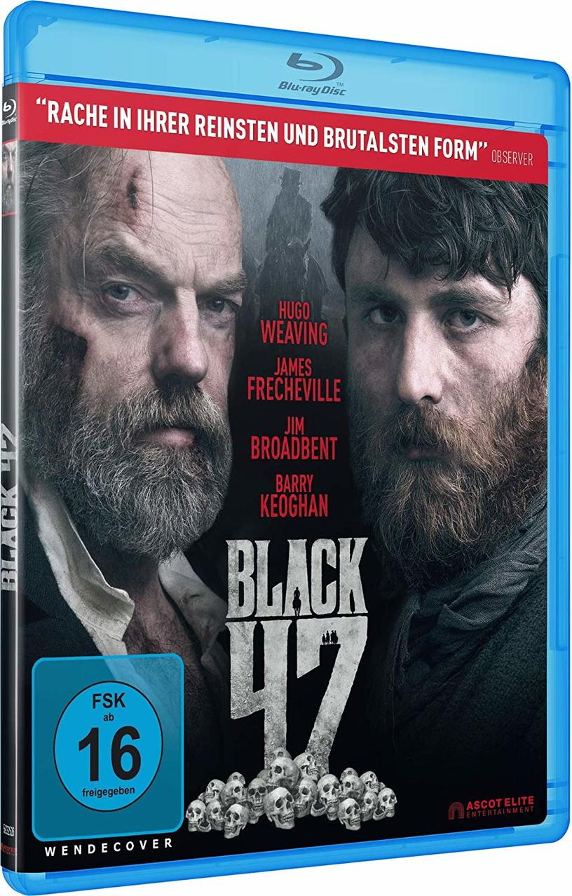 Blu-ray-Cover des Films Black 47 mit zwei Männern. Der Titel ist fett gedruckt.