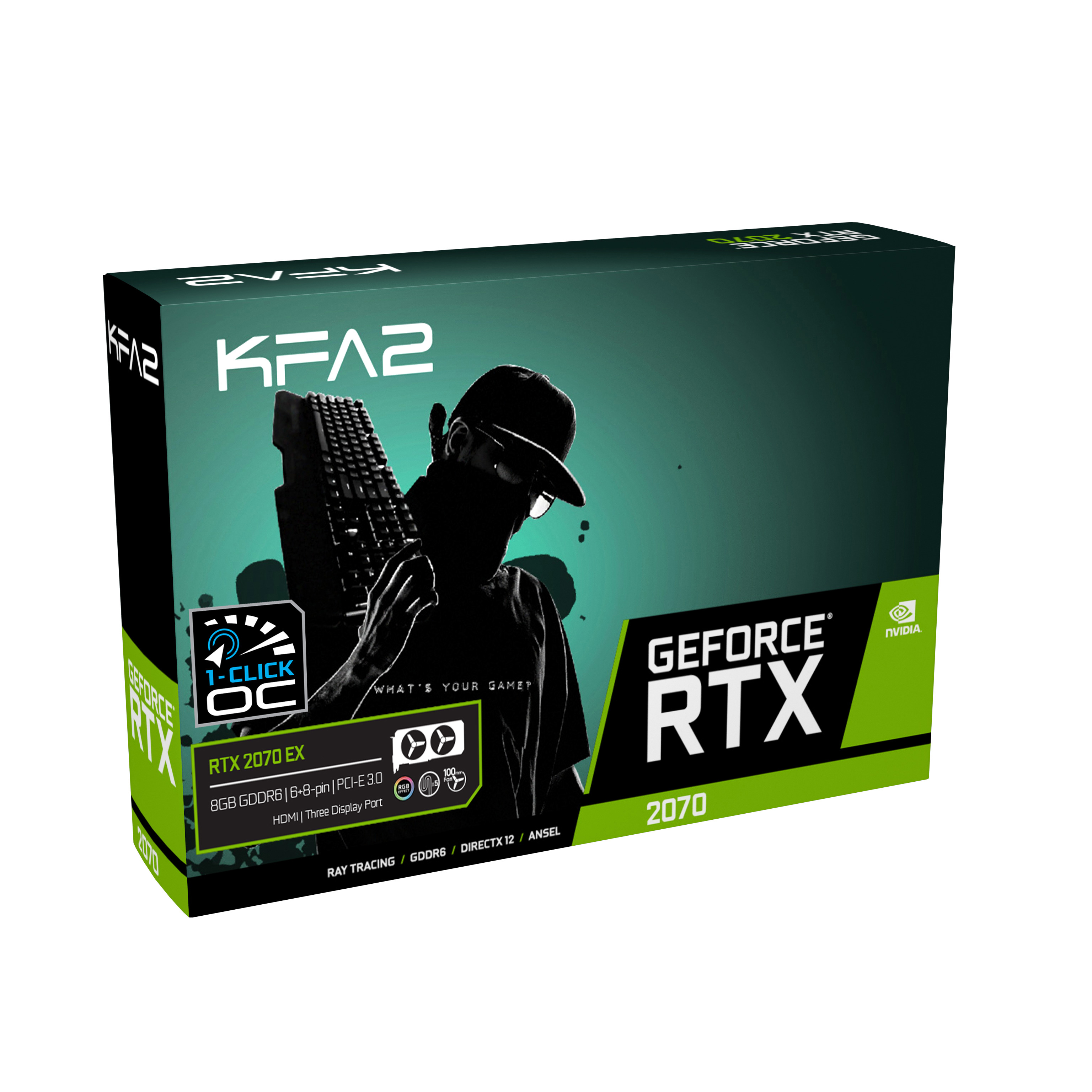 KFA2 GeForce RTX™ 2070 EX 8GB (27NSL6UCV1XK) (NVIDIA, Grafikkarte)