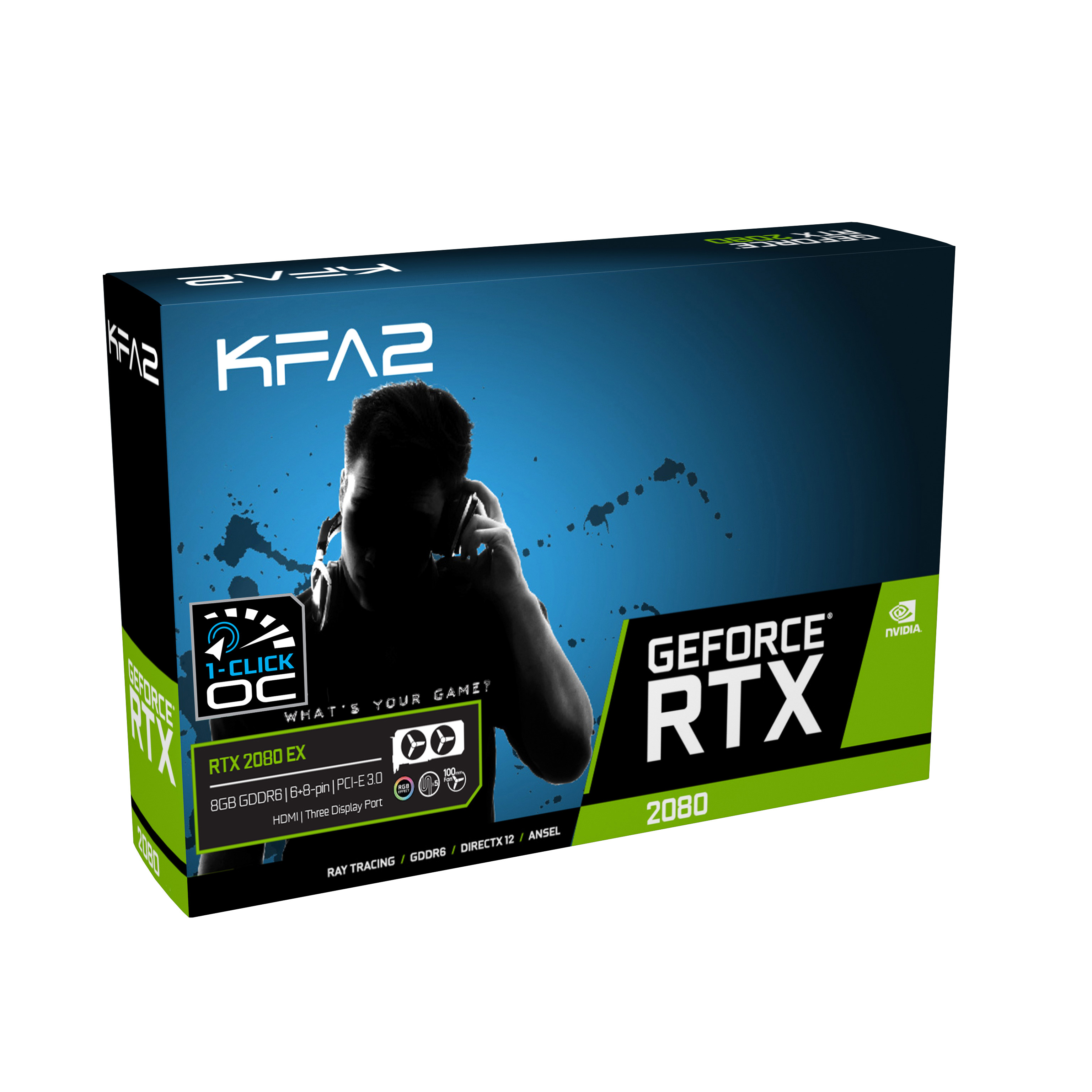 KFA2 GeForce RTX™ 2080 EX 8GB (28NSL6UCU9EK) (NVIDIA, Grafikkarte)
