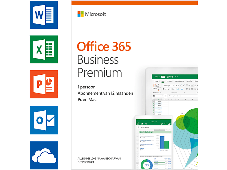 Office 365 Business Premium (NL) - 5 PC's of Mac + 5 tablets + 5 smartphones