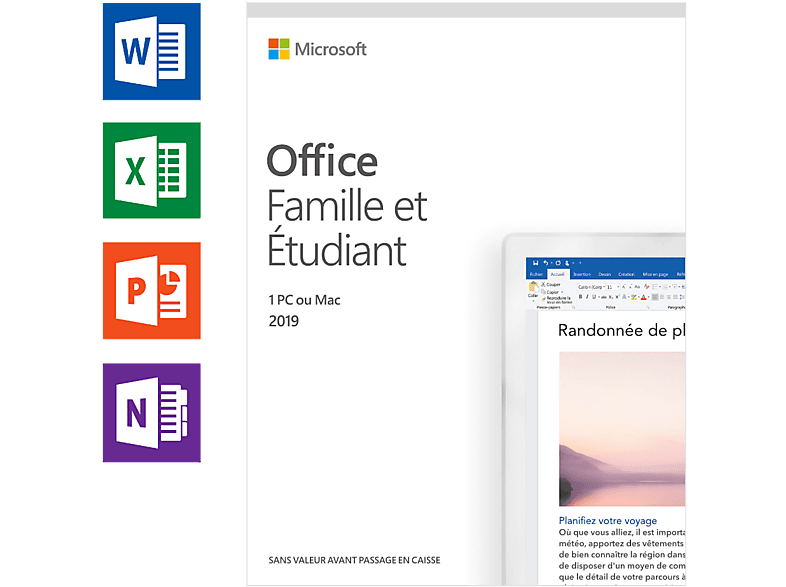 Office 2019 Famille et Étudiant (FR) - 1 PC ou Mac