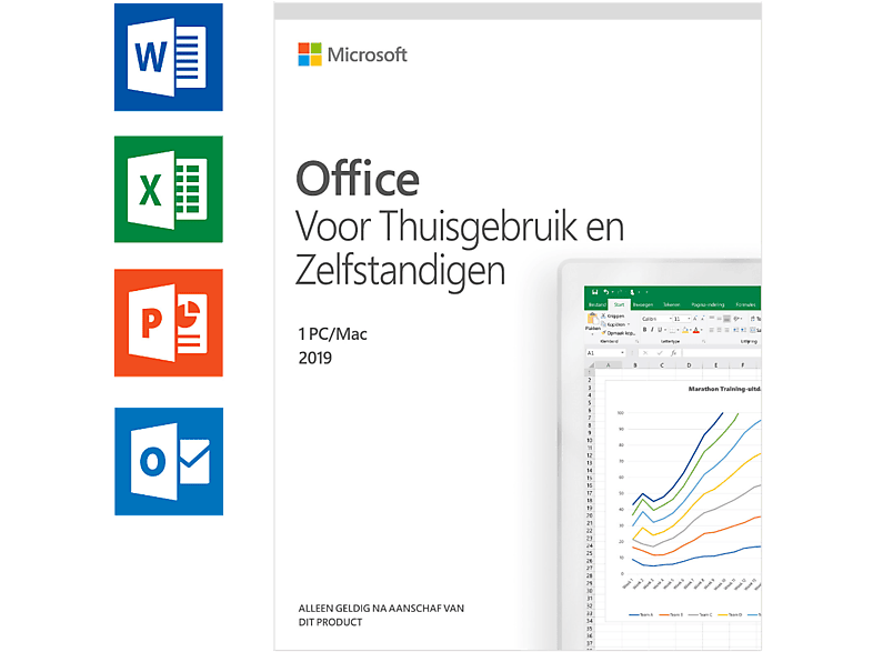 Office 2019 Voor Thuisgebruik en Zelfstandigen (NL) - 1 PC of Mac