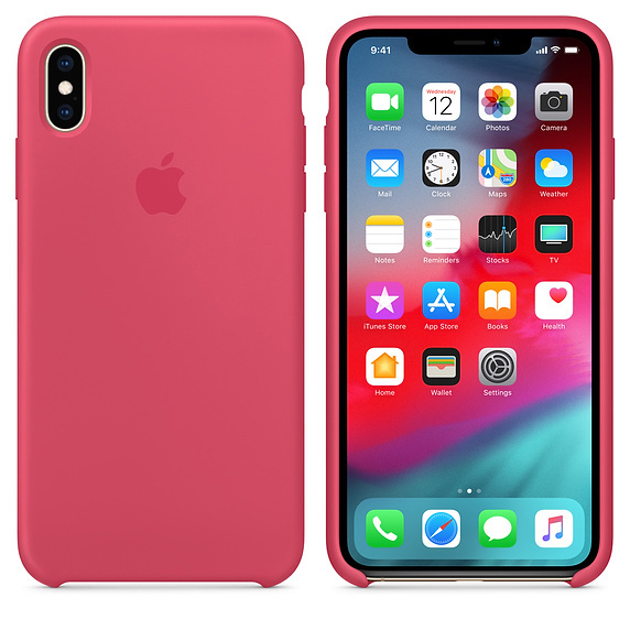 APPLE Silikon Case, Backcover, Apple, iPhone XS Max, Hibiskus