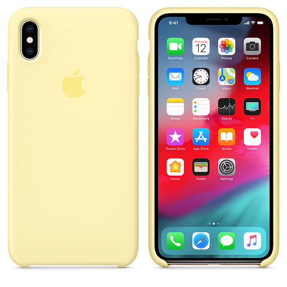 APPLE Silikon Case, Backcover, Apple, iPhone XS Max, Samtgelb