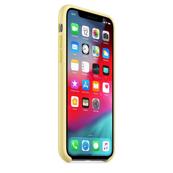 APPLE Silikon Case, Backcover, Apple, iPhone XS, Samtgelb