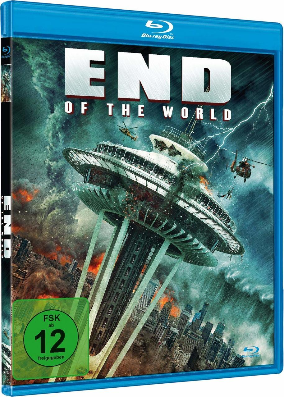 Blu-ray-Hülle mit dem Titel „END OF THE WORLD“. Eine Katastrophenszene ist dargestellt.