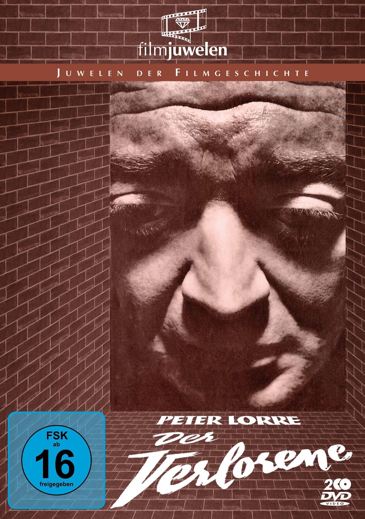 DVD-Cover von 'Der Verlorene'. Nahaufnahme eines Männergesichts. Ziegelmauer im Hintergrund.