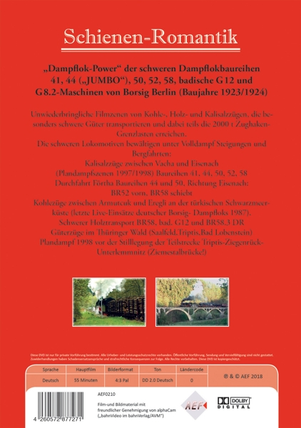 DVD-Cover mit Text über Züge. Roter Hintergrund. Bilder von Zügen und Text auf Deutsch.