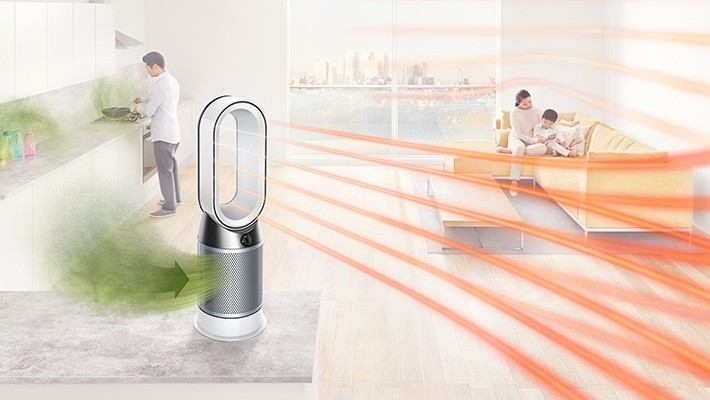 DYSON 244280-01  HP04  Pure Hot + Cool  Luftreiniger Weiß/Silber (40 Watt, Raumgröße: 81 m³, 2 Aktivkohlefilter und 2 HEPA-Filter)