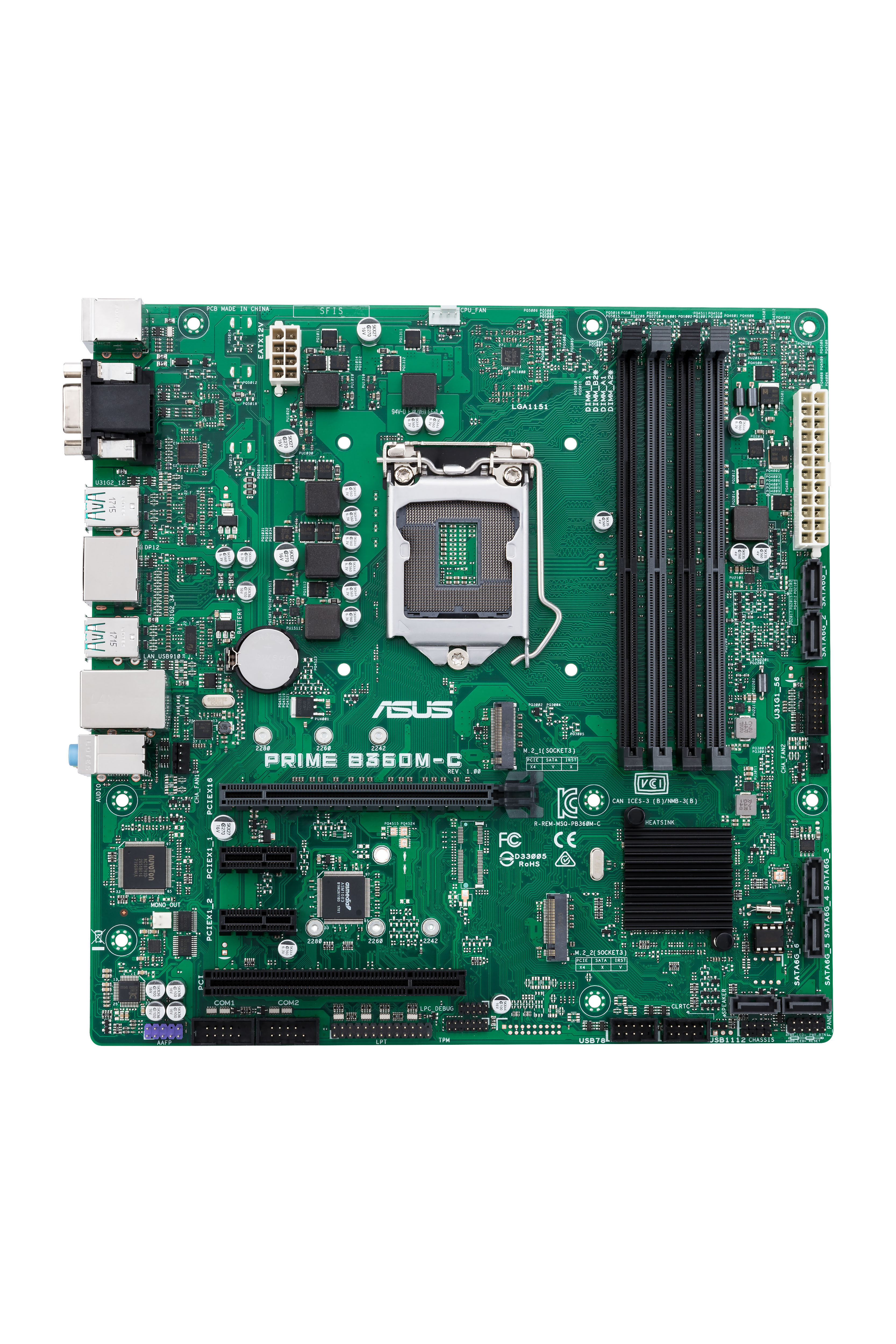 ASUS Prime B360M-C Mainboard Schwarz