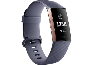 FITBIT Charge 3 - Activité Bracelet (Bleu ardoise/Aluminium or rose)