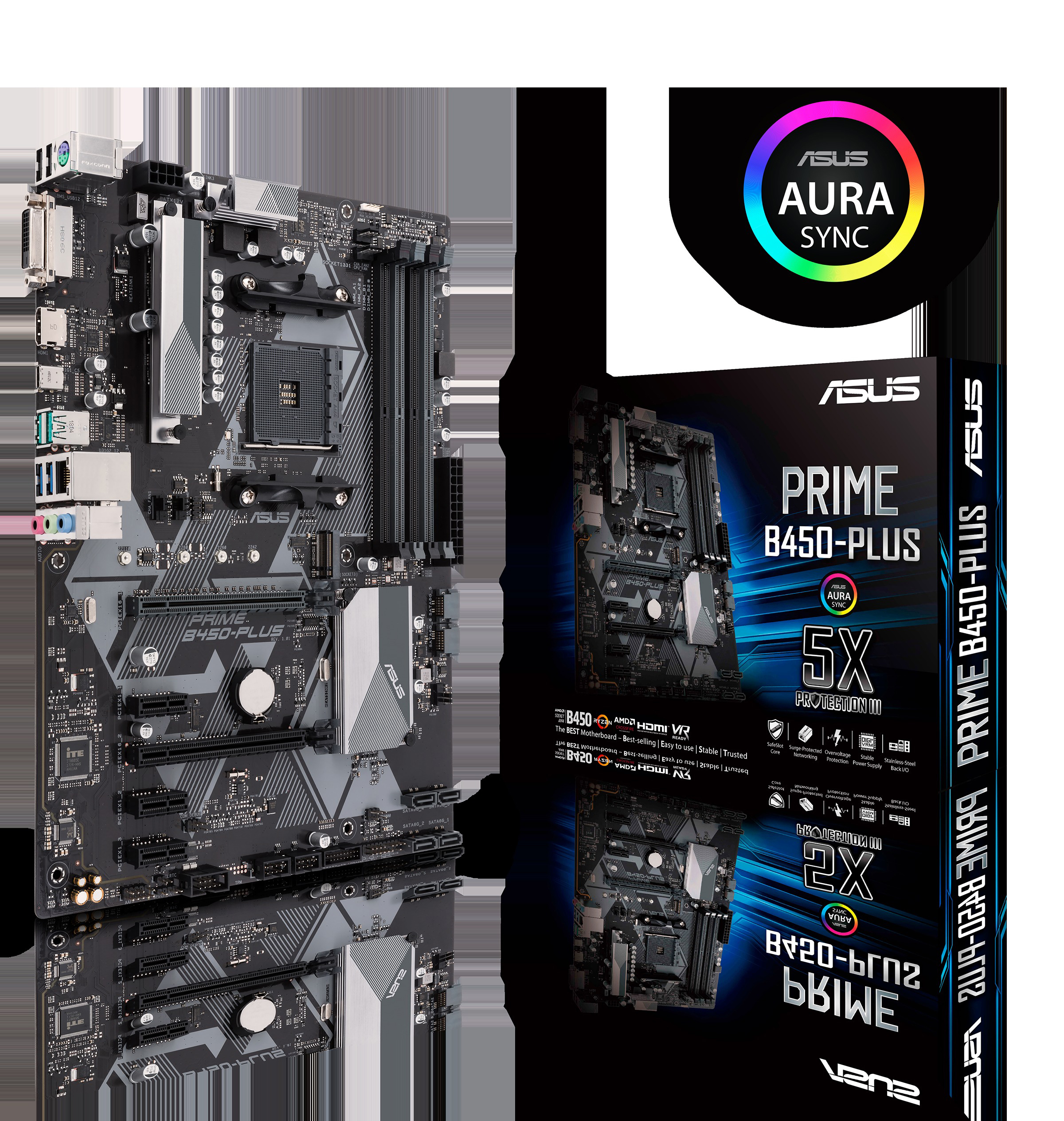 ASUS Prime B450-Plus Mainboard Schwarz