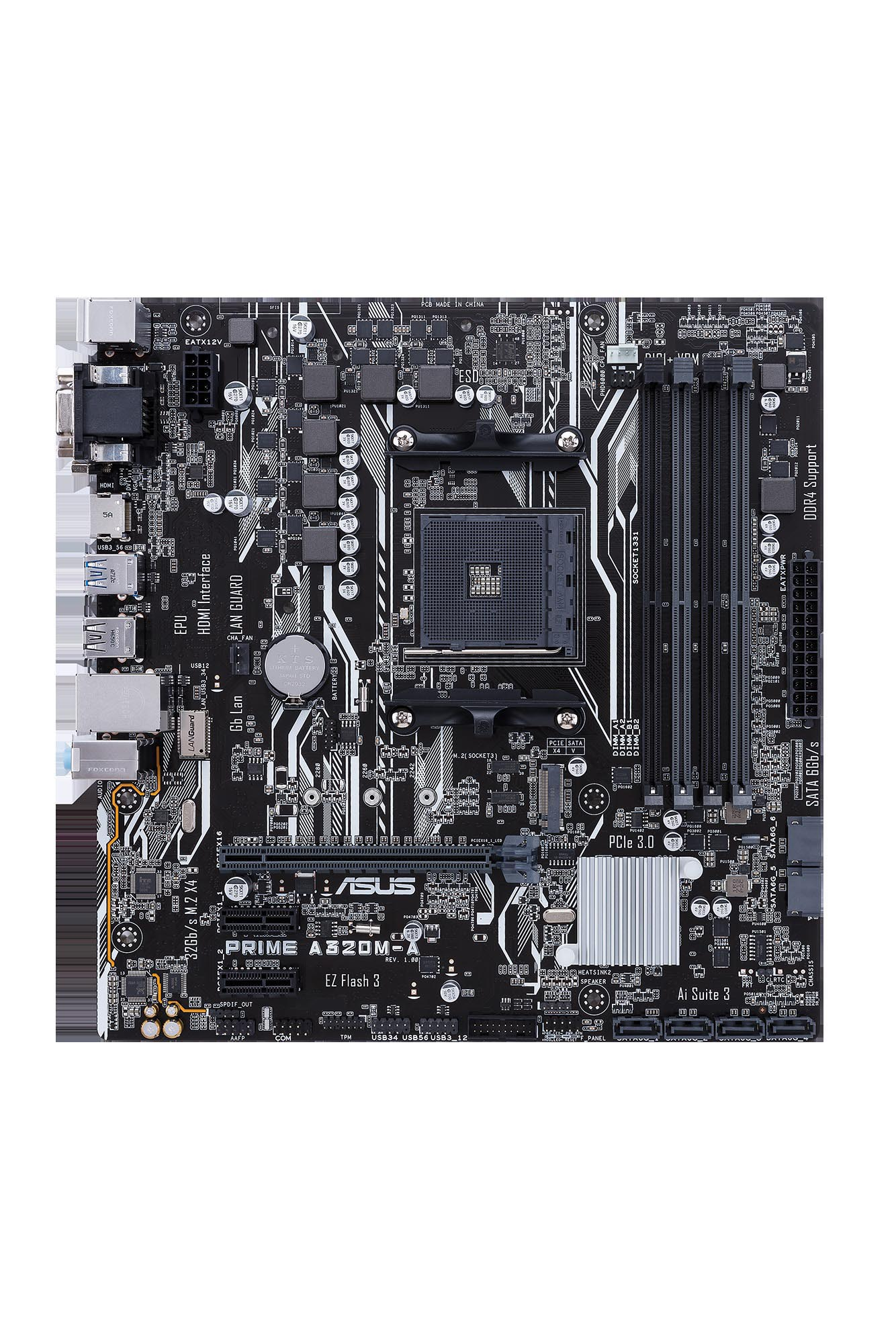 ASUS Prime A320-A Mainboard Schwarz