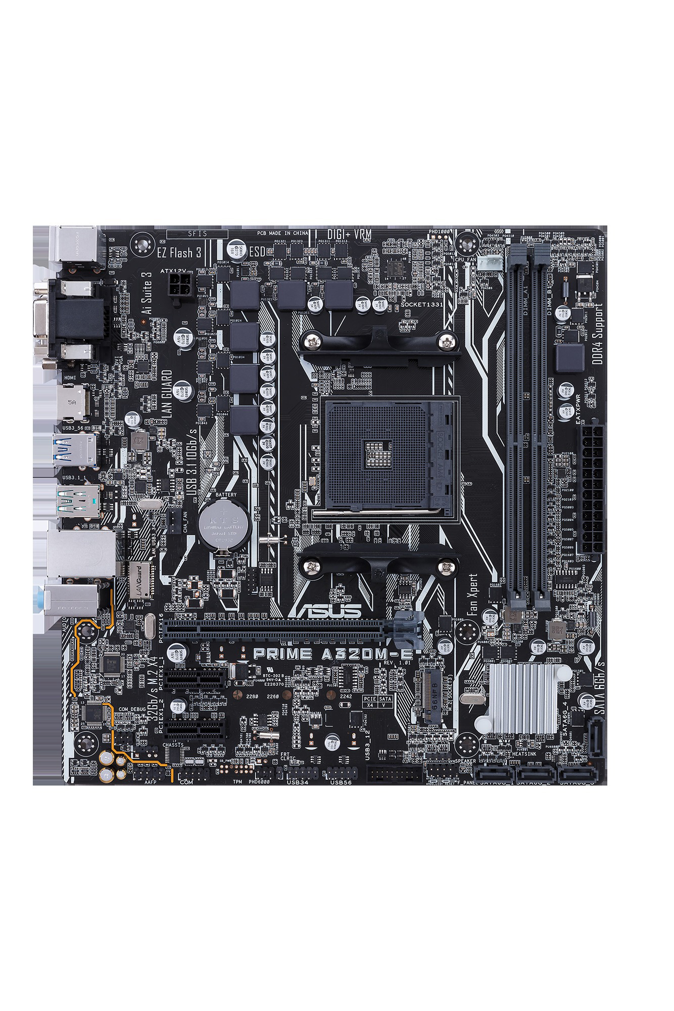 ASUS Prime A320-E Mainboard Schwarz