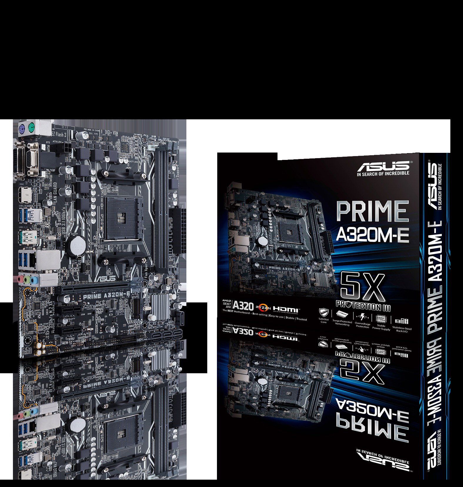ASUS Prime A320-E Mainboard Schwarz