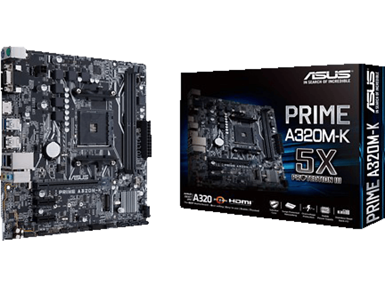 ASUS Prime A320-K Mainboard Schwarz Mainboard AMD AM4 | MediaMarkt