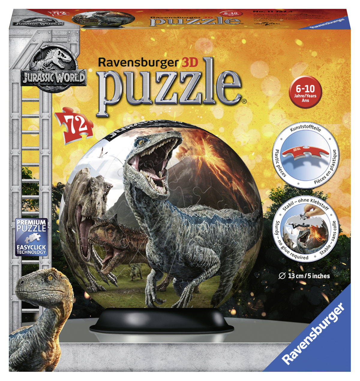 3D Puzzle RAVENSBURGER Mehrfarbig 2 Jurassic World